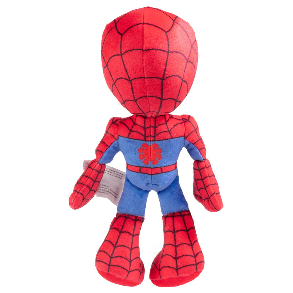 Jazwares Marvel Spidey plush emblem details appeal to fans and collectors.