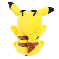 Jazwares Pikachu plush on display with holiday decor, perfect stocking stuffer