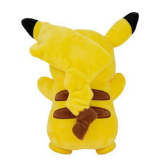 Jazwares Pokemon Pikachu plush 12-inch fabric texture close-up, ultra-soft material.