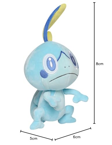 Jazwares Sobble plush 8in, portable cuddle buddy for road trips.