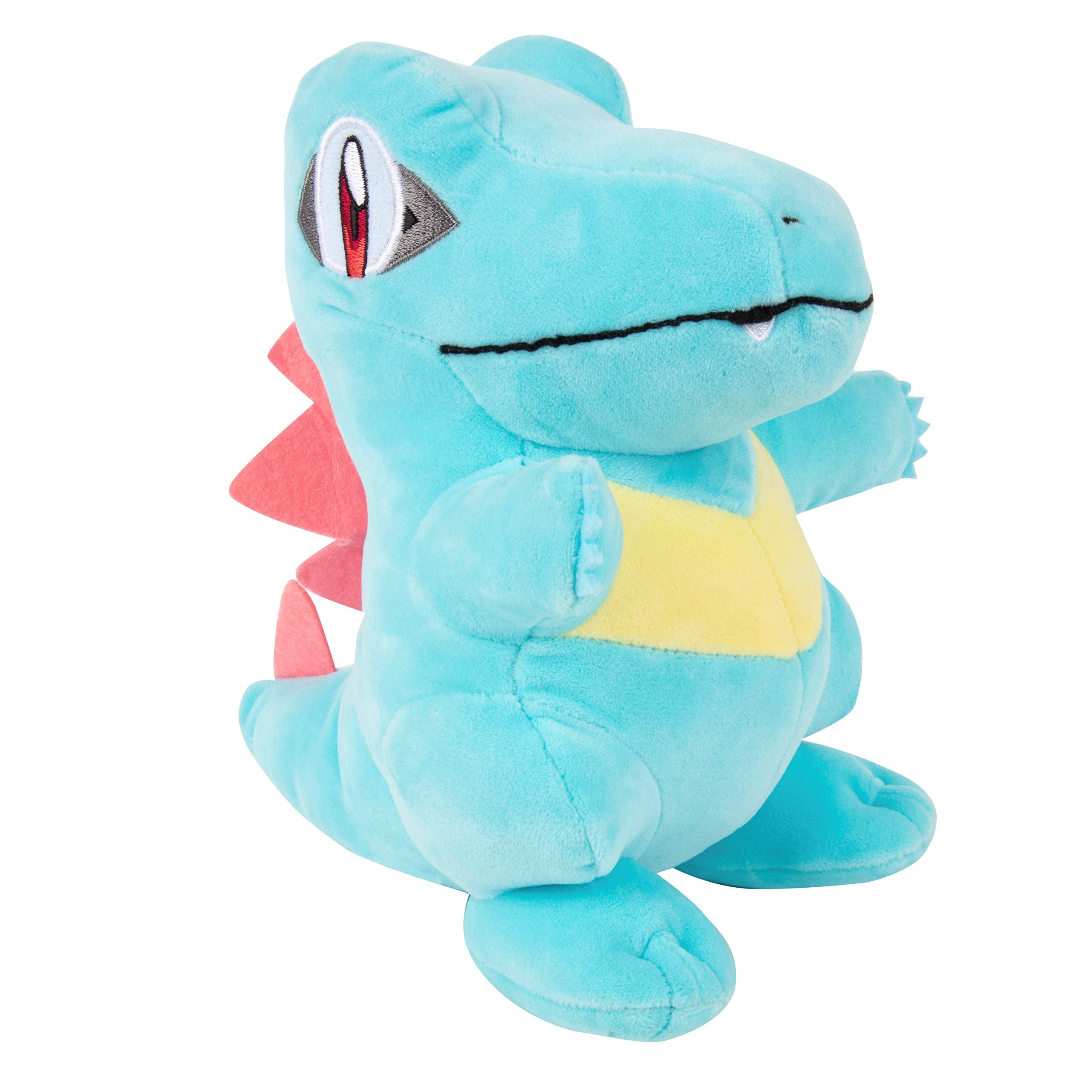 Jazwares Totodile plush face detail, ideal for cuddling and display.