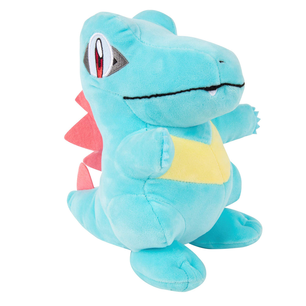 Jazwares Totodile plush face detail, ideal for cuddling and display.