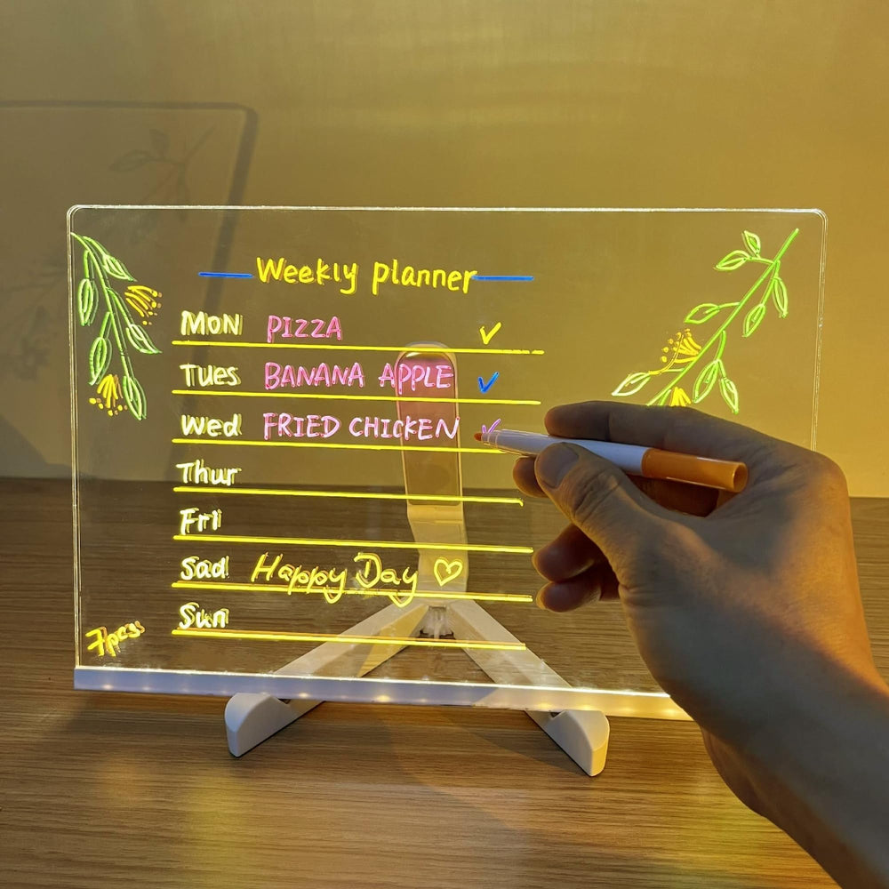 Illuminated cafe menu style board by JBEIY with color glow