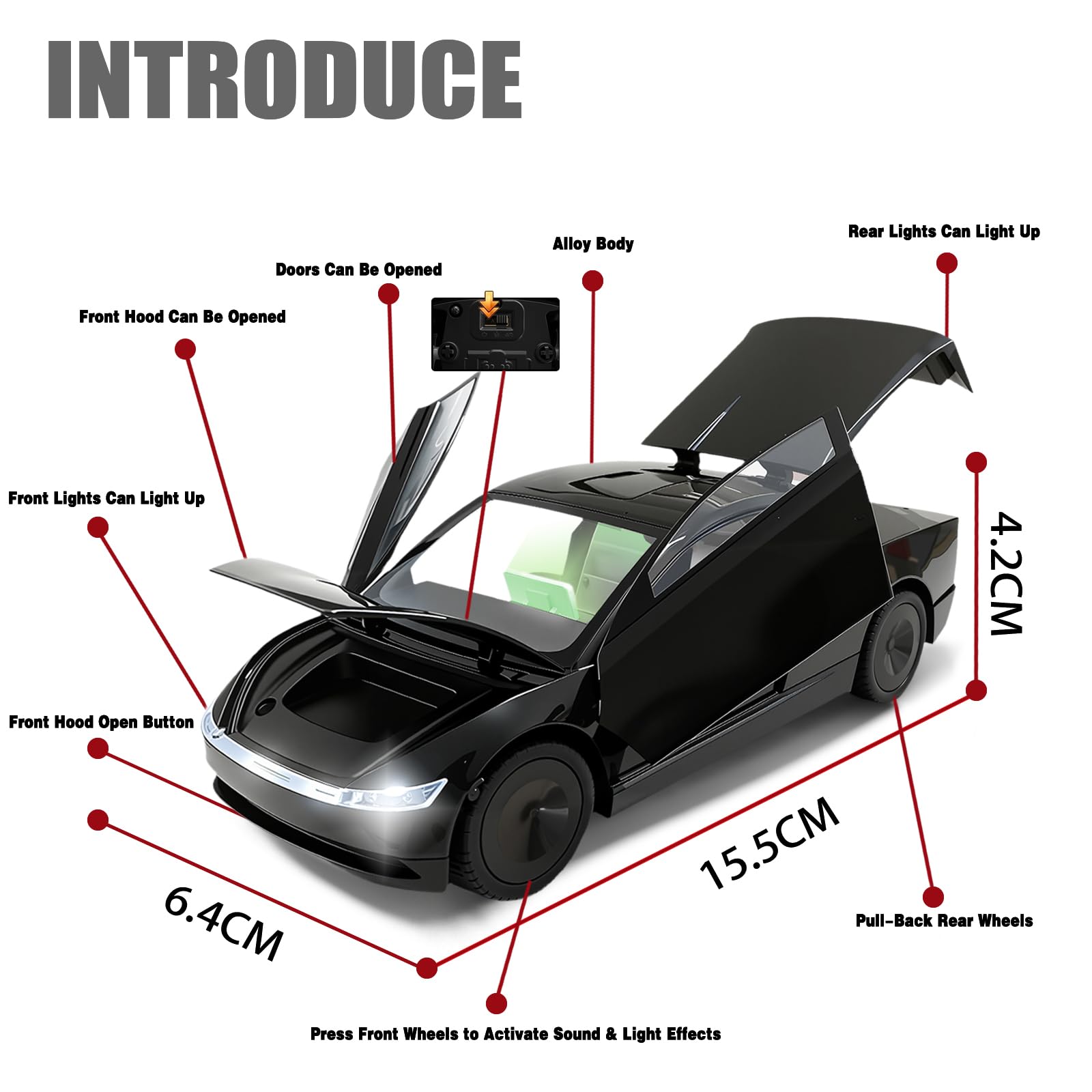 JCC taxi doors, hood, and trunk openable for interactive storytelling