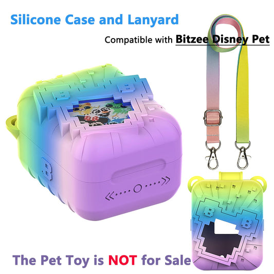 JCHPINE Bitzee Rainbow silicone cover guards against scratches from the back view.
