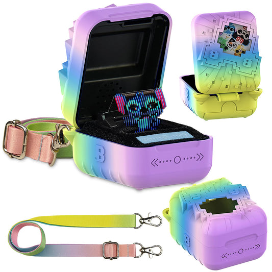 JCHPINE Bitzee Rainbow silicone cover protects the Disney interactive pet on the front view.