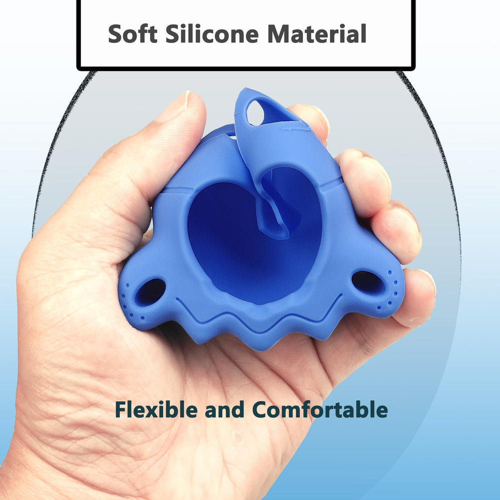 All-in-one accessory pack includes case, protector, and lanyard in blue.