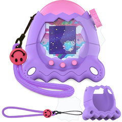 JCHPINE Tamagotchi Paradise silicone case purple protects the device with a soft grip.