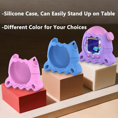 Stand-up design helps the blue case rest on a desk.