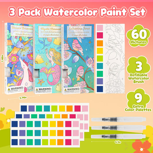 JCREN Unicorn Dreamland watercolor book offers portable magical coloring fun