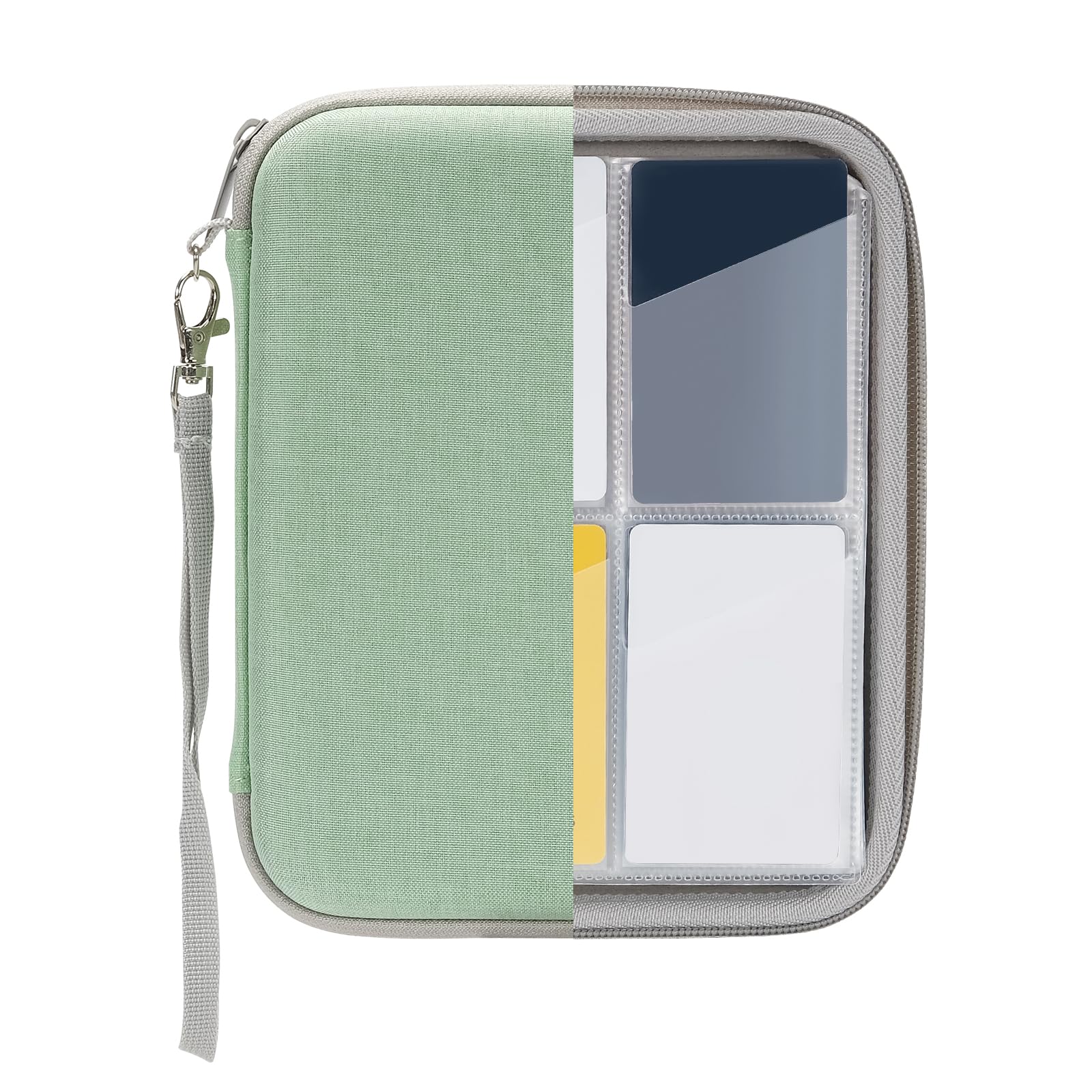Jeachan card case angled sleeves promote easy card access for kids
