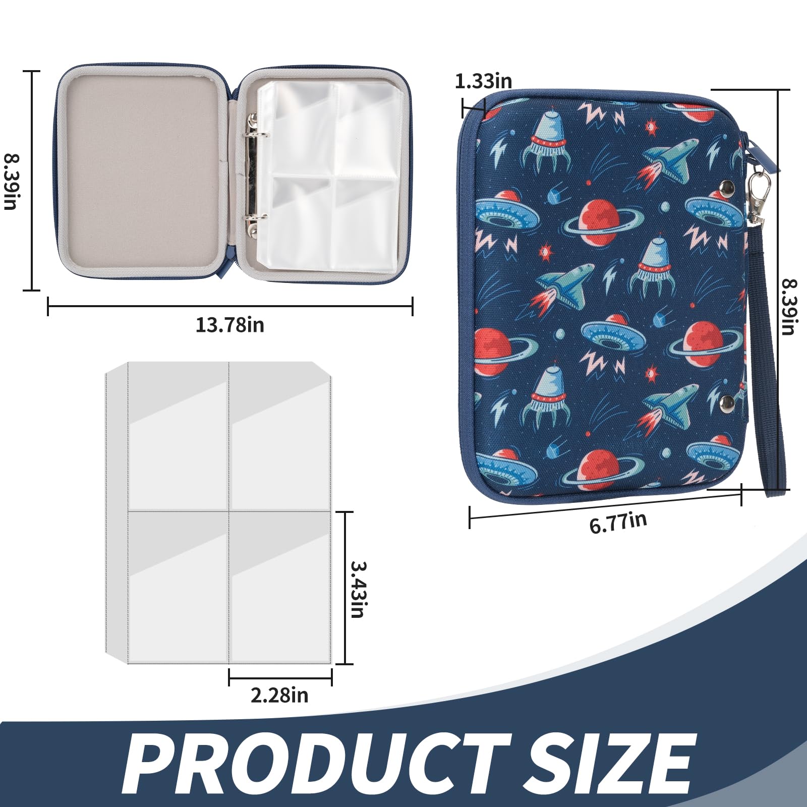 Jeachan card case durable PP pages keep cards securely in place.
