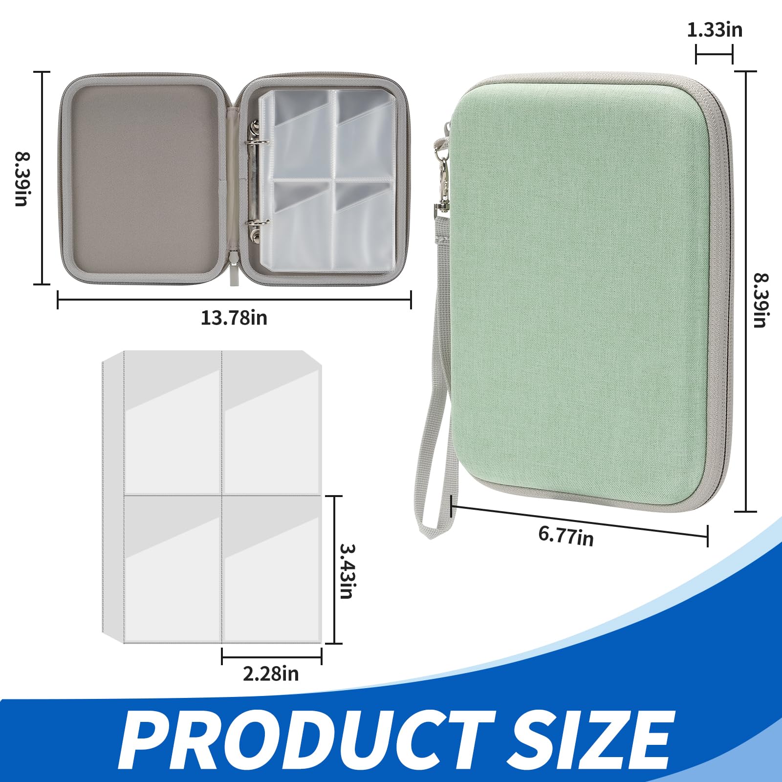 Jeachan durable PP inner pages securely hold cards during travel