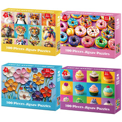 Jeacirio 100-piece animal puzzle for kids boosts hand-eye coordination during family play.
