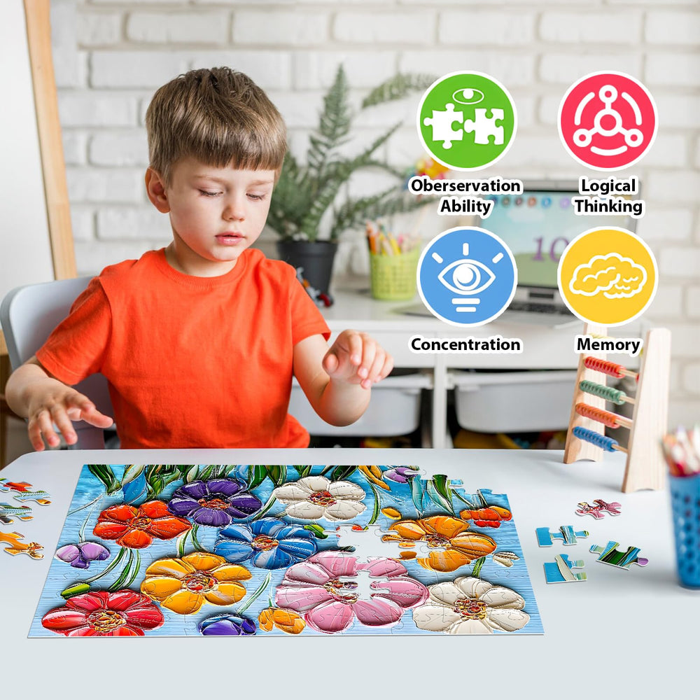 Jeacirio 4-pack kids puzzle set promotes family bonding through shared solving.