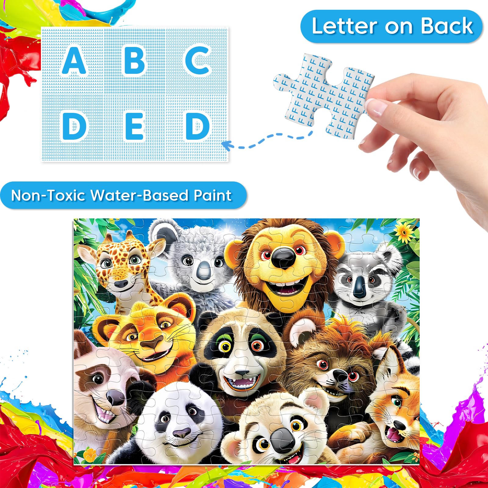 Jeacirio Animals puzzle image supports imaginative play and storytelling among friends.