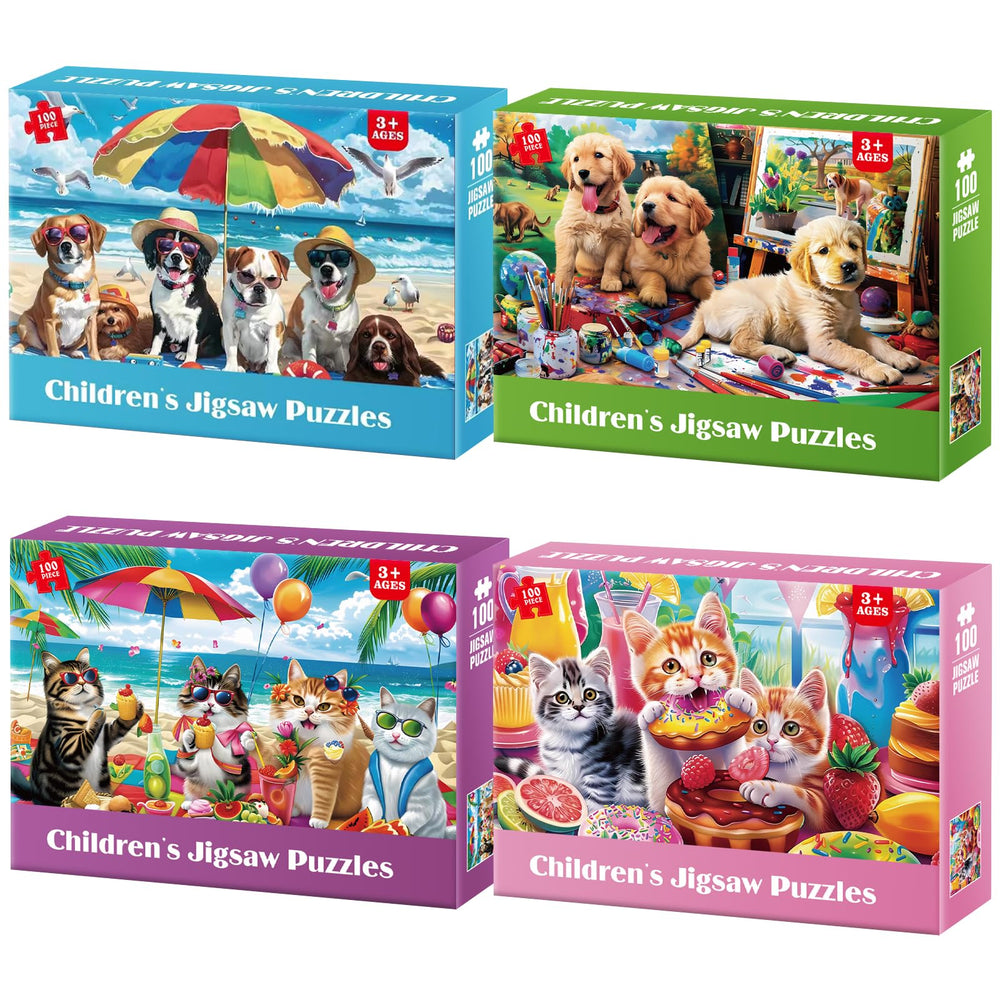 Jeacirio cat-dog puzzle set boosts family learning and fun.