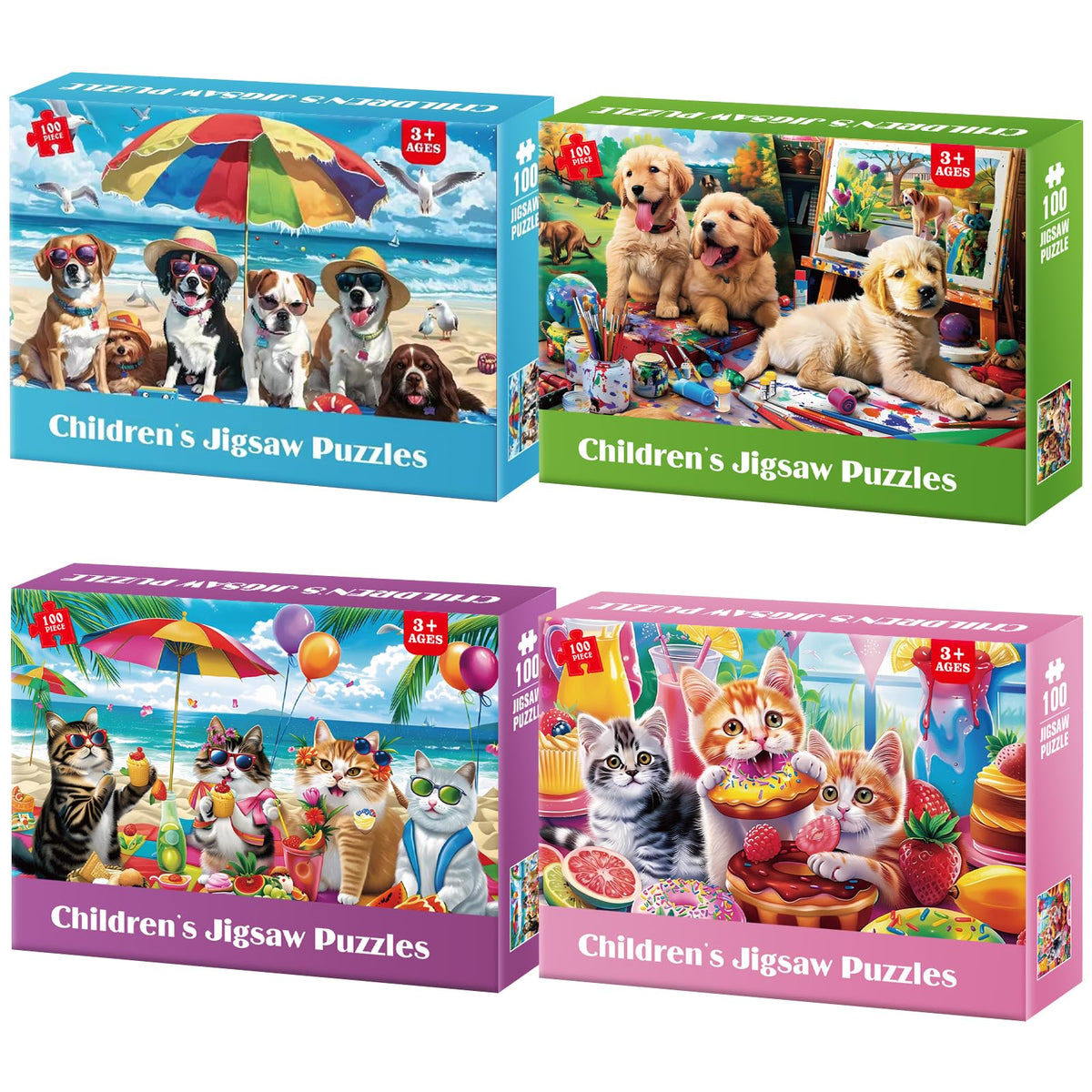 Jeacirio cat-dog puzzle set boosts family learning and fun.