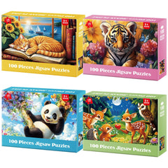 Jeacirio cat puzzle 100-piece set helps kids focus during playtime.