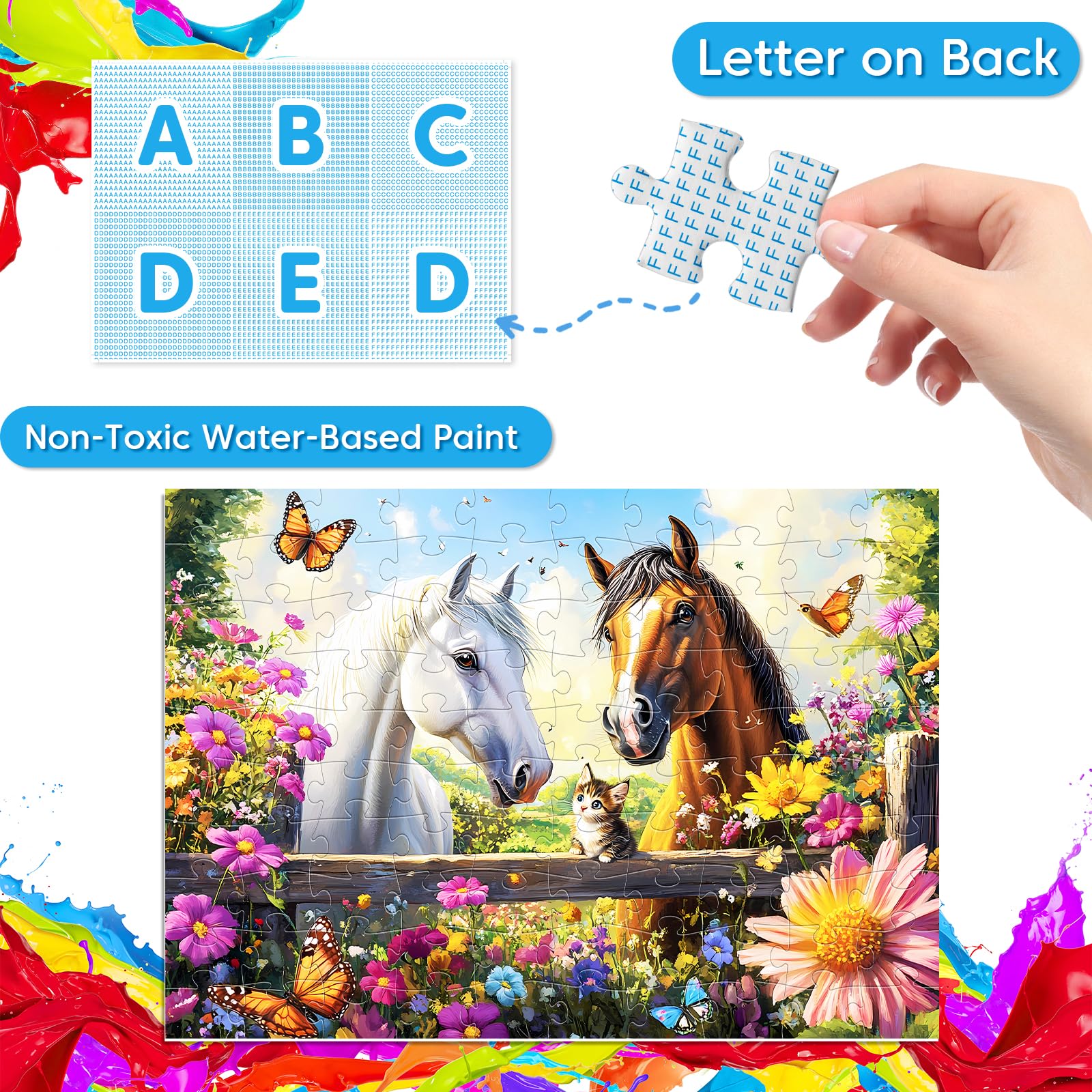 Jeacirio Dolphins 100-piece puzzle encourages cooperative problem solving.