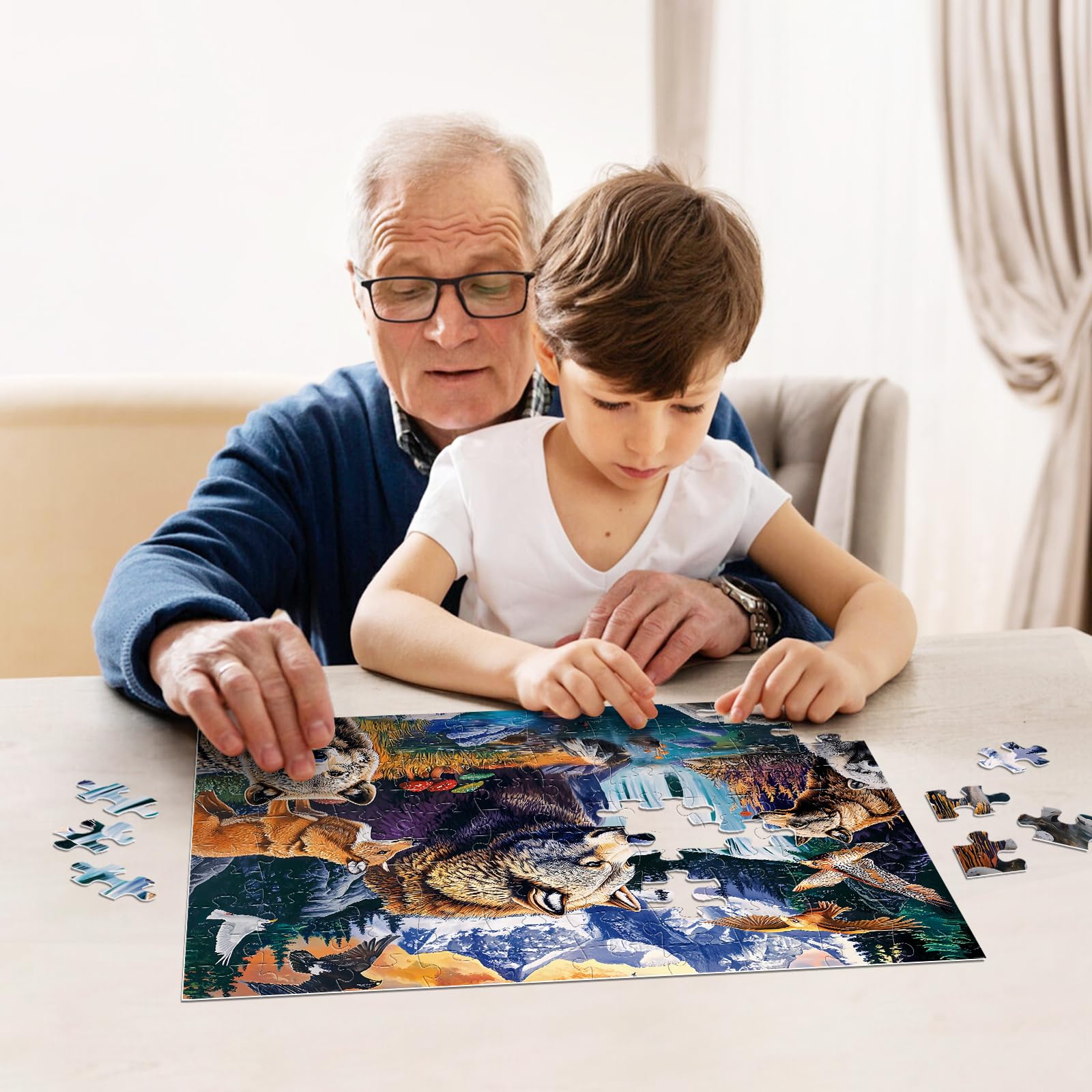 Jeacirio Giraffe Puzzle from Wild Animals set supporting problem solving