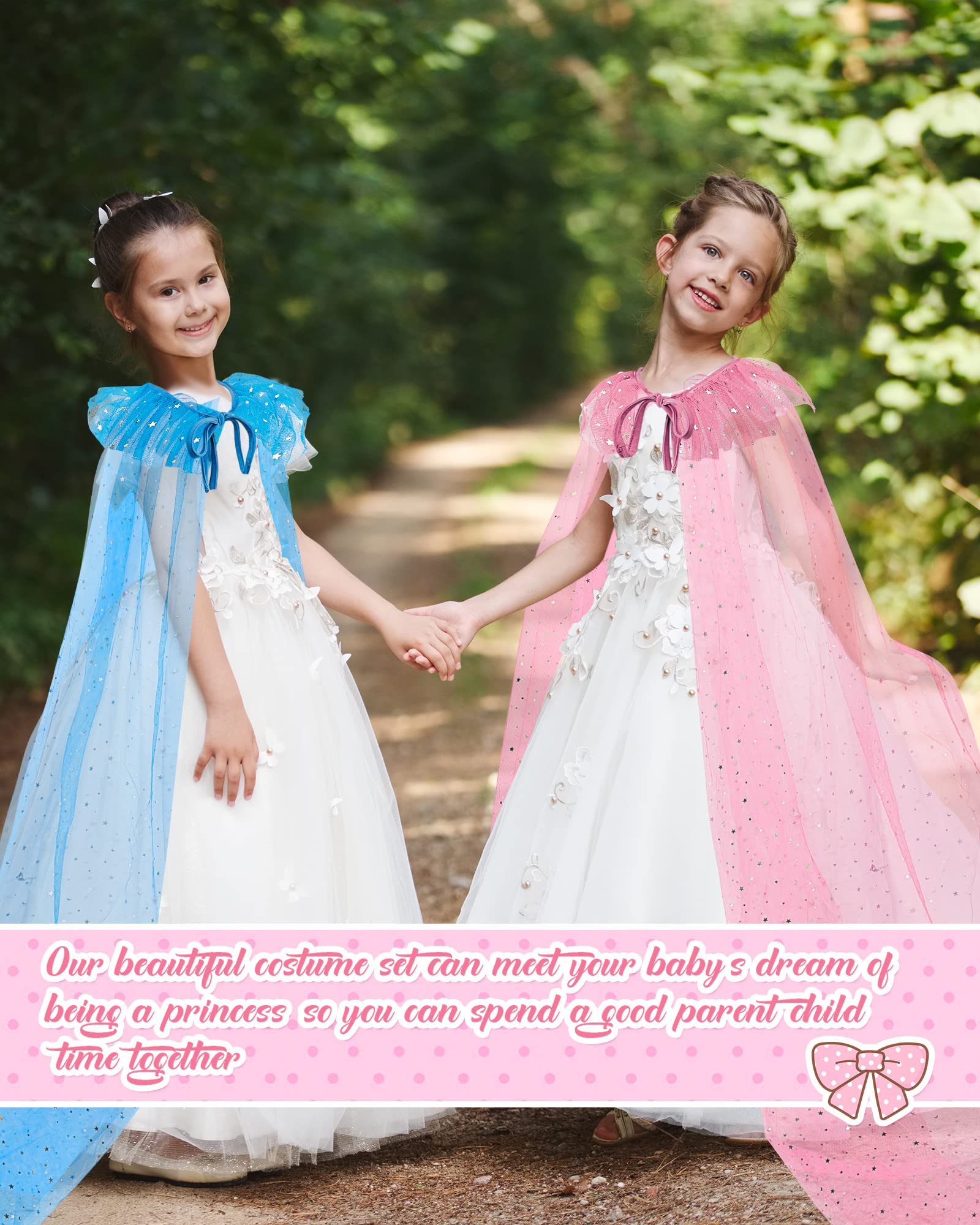 Jecery Princess Cape Adjustable Length: easy-to-tie design for comfortable, snug wear.
