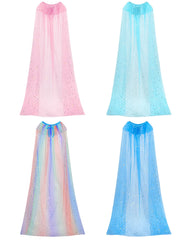 Jecery Princess Cape Rainbow 4-Piece Set: vibrant colors for imaginative dress-up and pretend play.