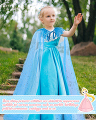Jecery Princess Cape Royal Blue: elegant cape adding flair to stage performances and photos.