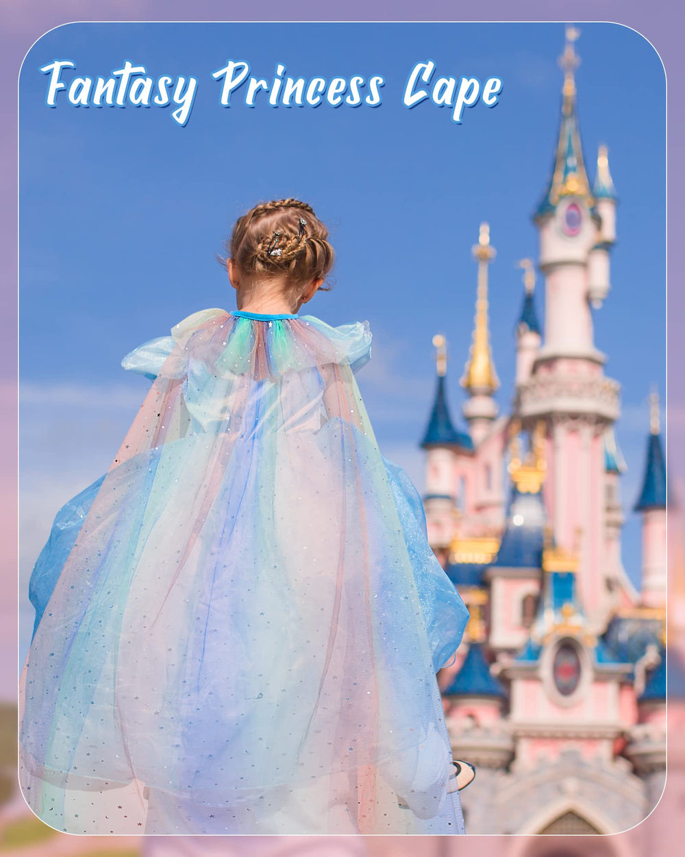 Jecery Princess Cape Sequin Detail: star and moon accents catch light for standout outfits.