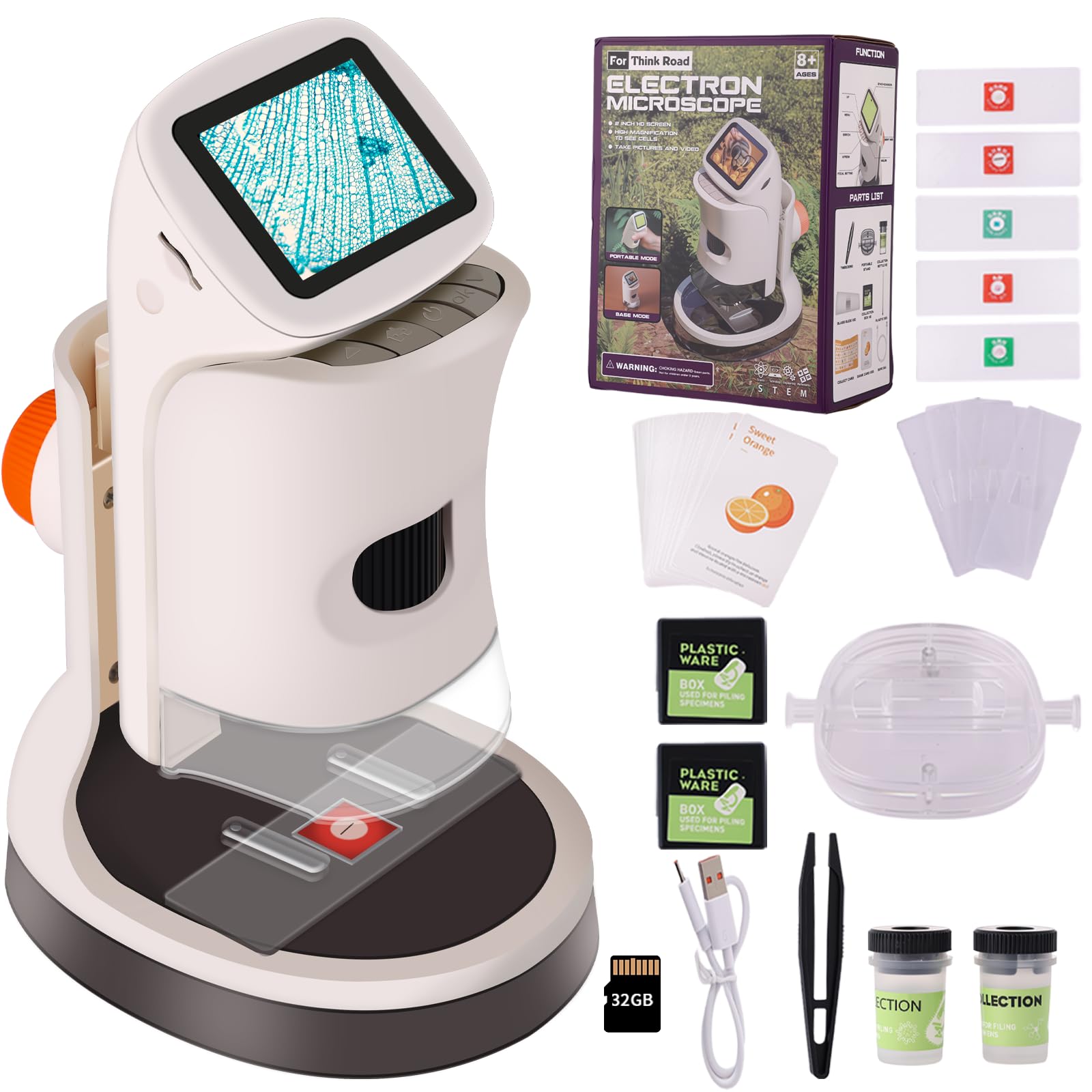 JECONE Kids Microscope front view shows compact design for beginner explorers.