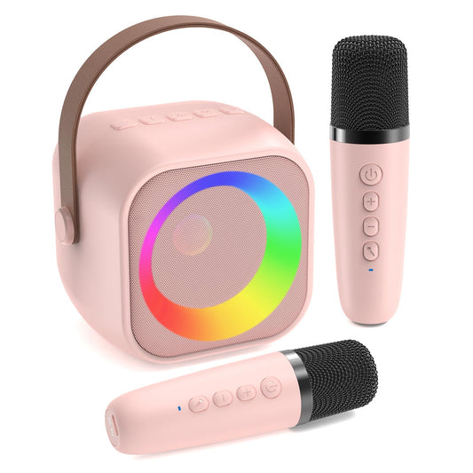 Jeefu karaoke machine front view highlights a compact, kid-friendly design for home sing-alongs.