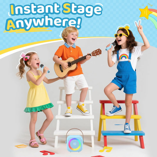 Jeefu karaoke machine with LED lighting mode creates dynamic party vibes.