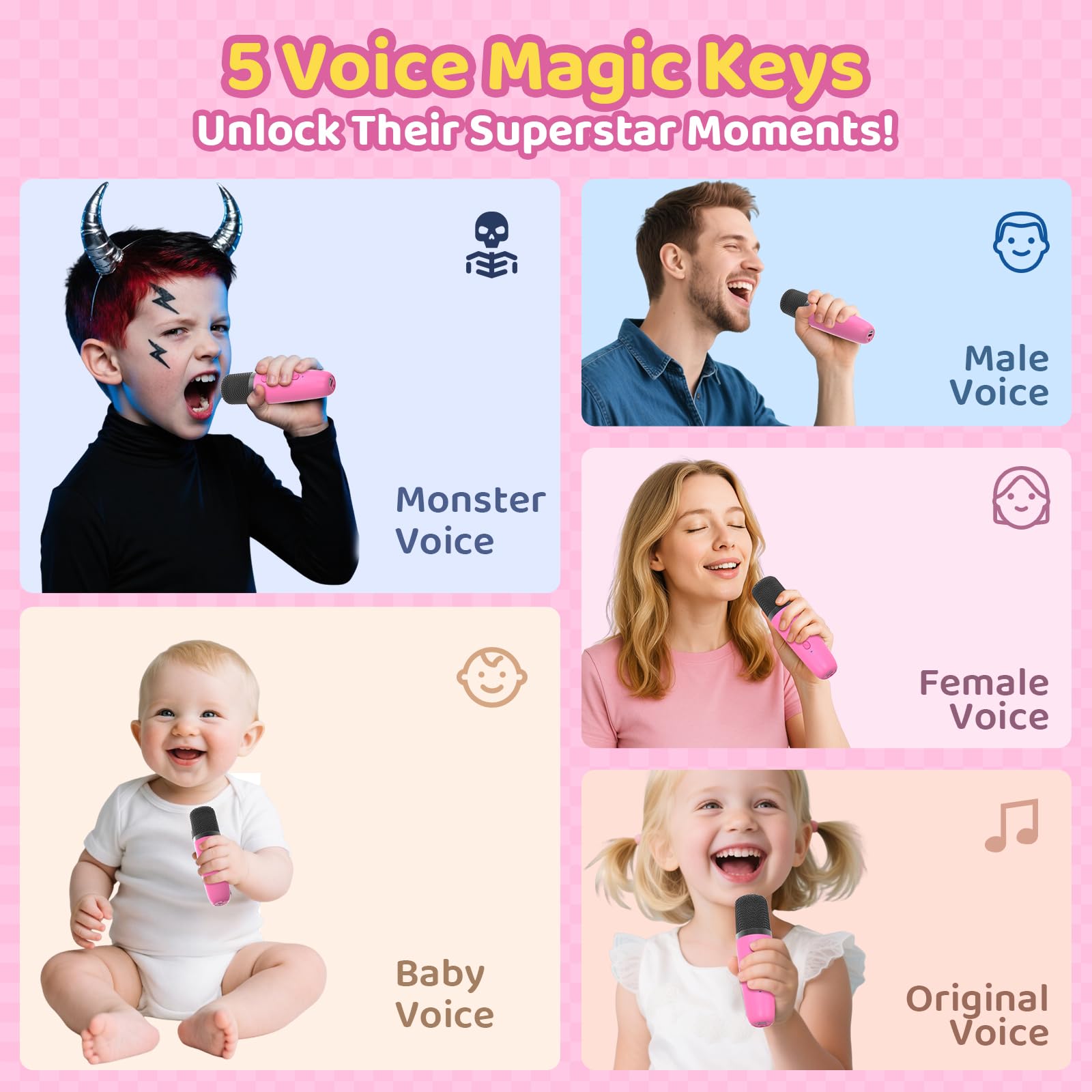 Jeefu rose packaging showcases stylish gift-ready karaoke set for kids