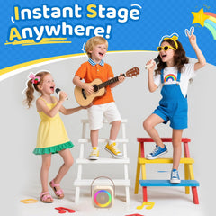 Jeefu wireless microphone included for versatile solo or group singing.