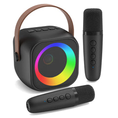Jeefu mini karaoke machine front view shows compact design for easy home singing sessions.