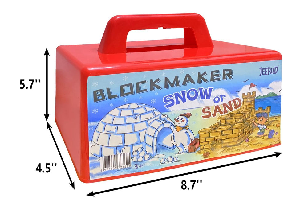 JEEFUD Snow Block Maker helps kids build a snow fort or sand castle.