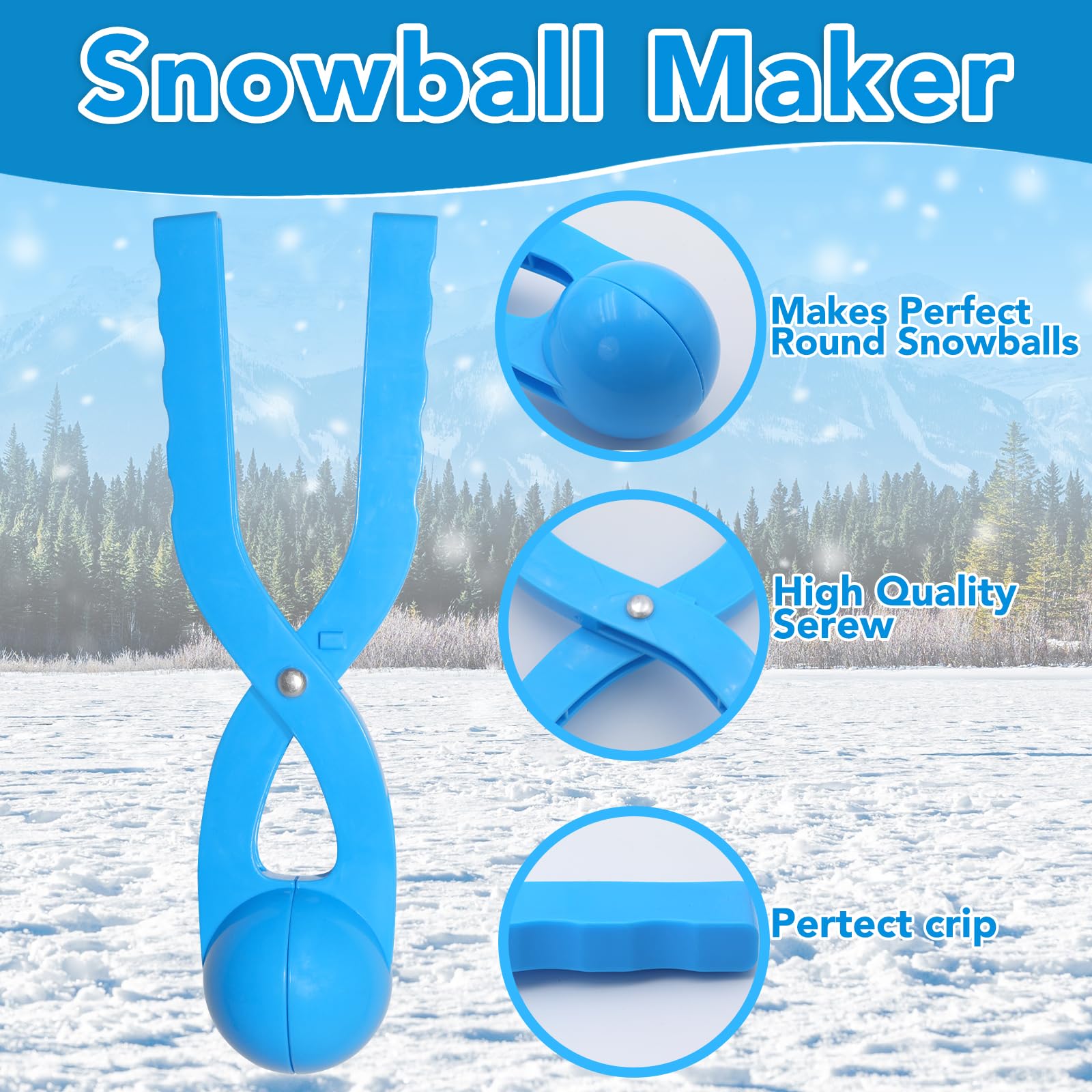 JEEFUD ocean blue snowball maker with easy clip action.