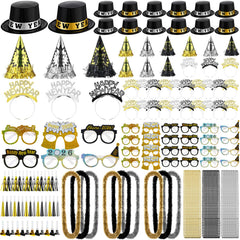 JellyArch 204pcs top hats with Happy New Year design for festive photos
