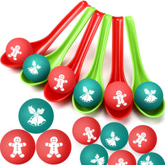 JellyArch Christmas spoons for a fun family relay game.