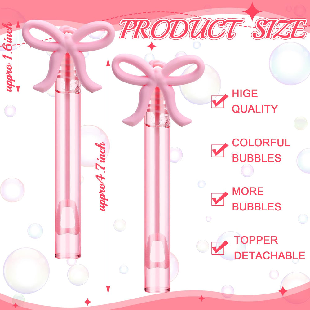 JellyArch mini bubble wands in pink bow style perfect for goody bags