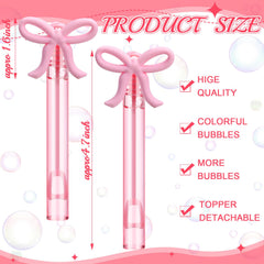 JellyArch mini bubble wands in pink bow style perfect for goody bags