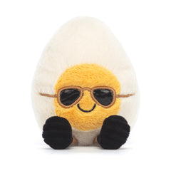 Jellycat Amuseables Boiled Egg Chic cream and yellow fur detail for soft cuddling