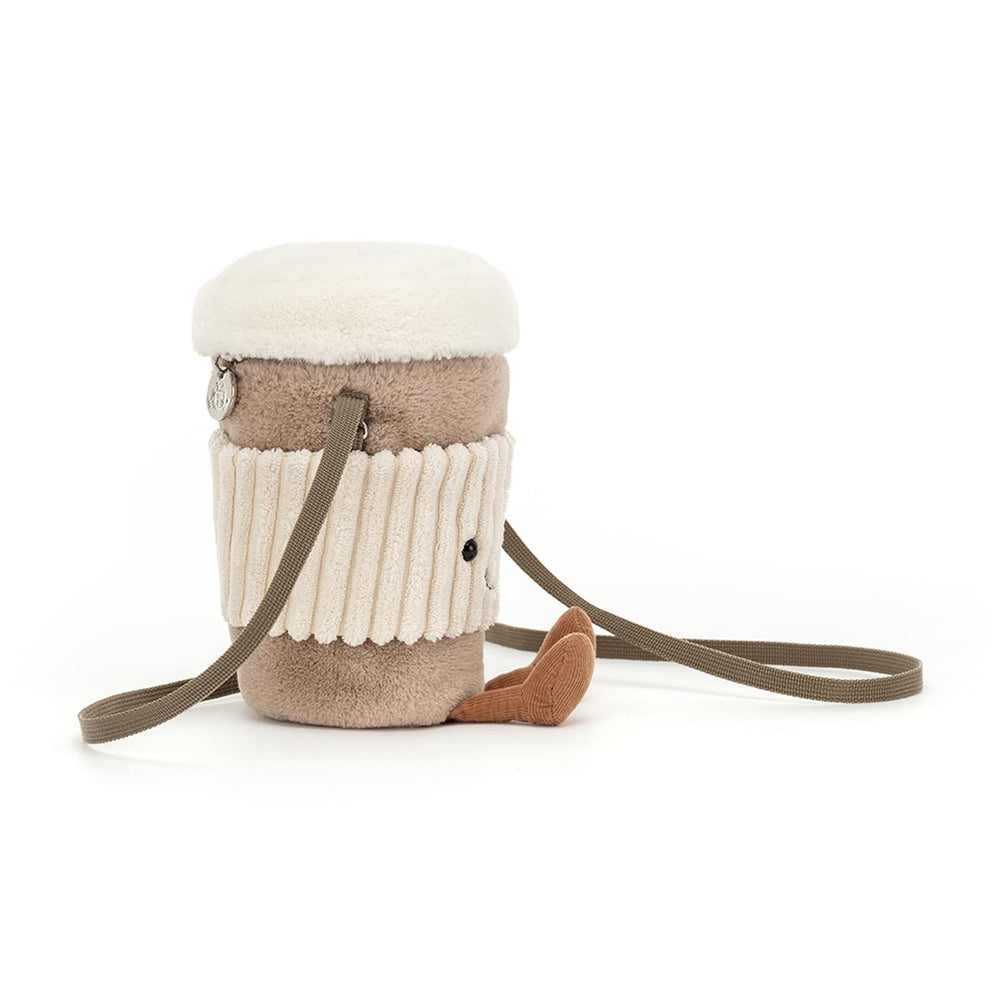 Jellycat Amuseables Coffee-To-Go Bag premium plush fabric feels soft and durable
