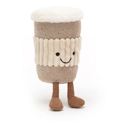 Jellycat Amuseables Coffee-to-Go cinnamon cord feet accent
