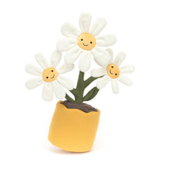 Jellycat Amuseables Daisy Pot uses soft plush fabric for gentle touch and long life.