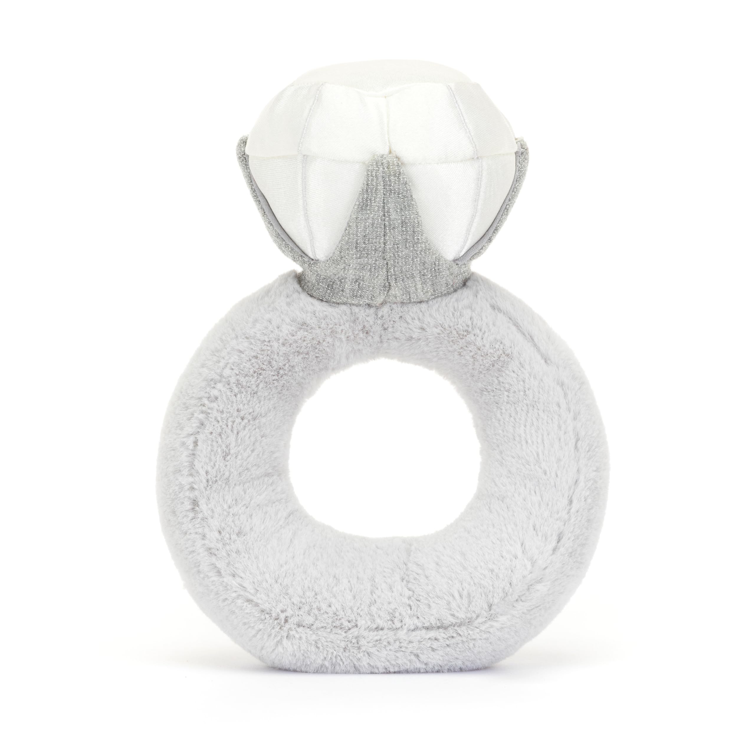 Close up of glitter jersey diamond sparkle on Jellycat Diamond Ring plush