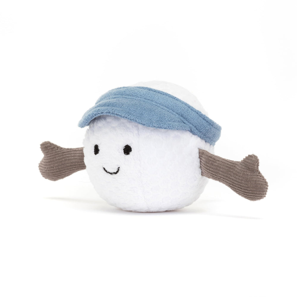 Jellycat Amuseables Golf Ball thumbs-up, arms celebrate every swing