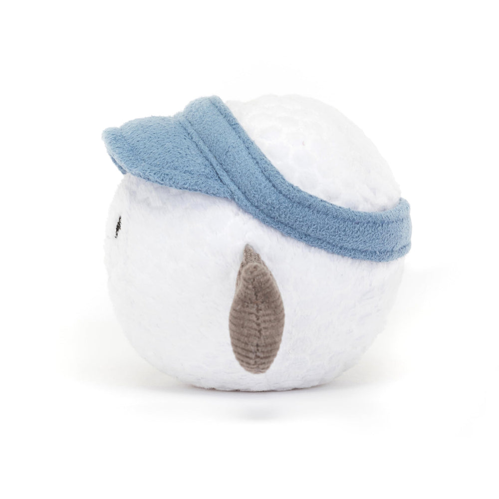 Jellycat Amuseables Golf Ball visor, soft blue cap adds sporty charm