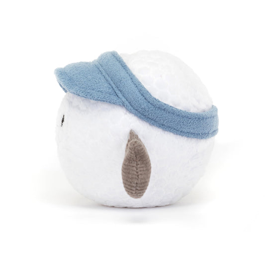 Jellycat Amuseables Golf Ball visor, soft blue cap adds sporty charm