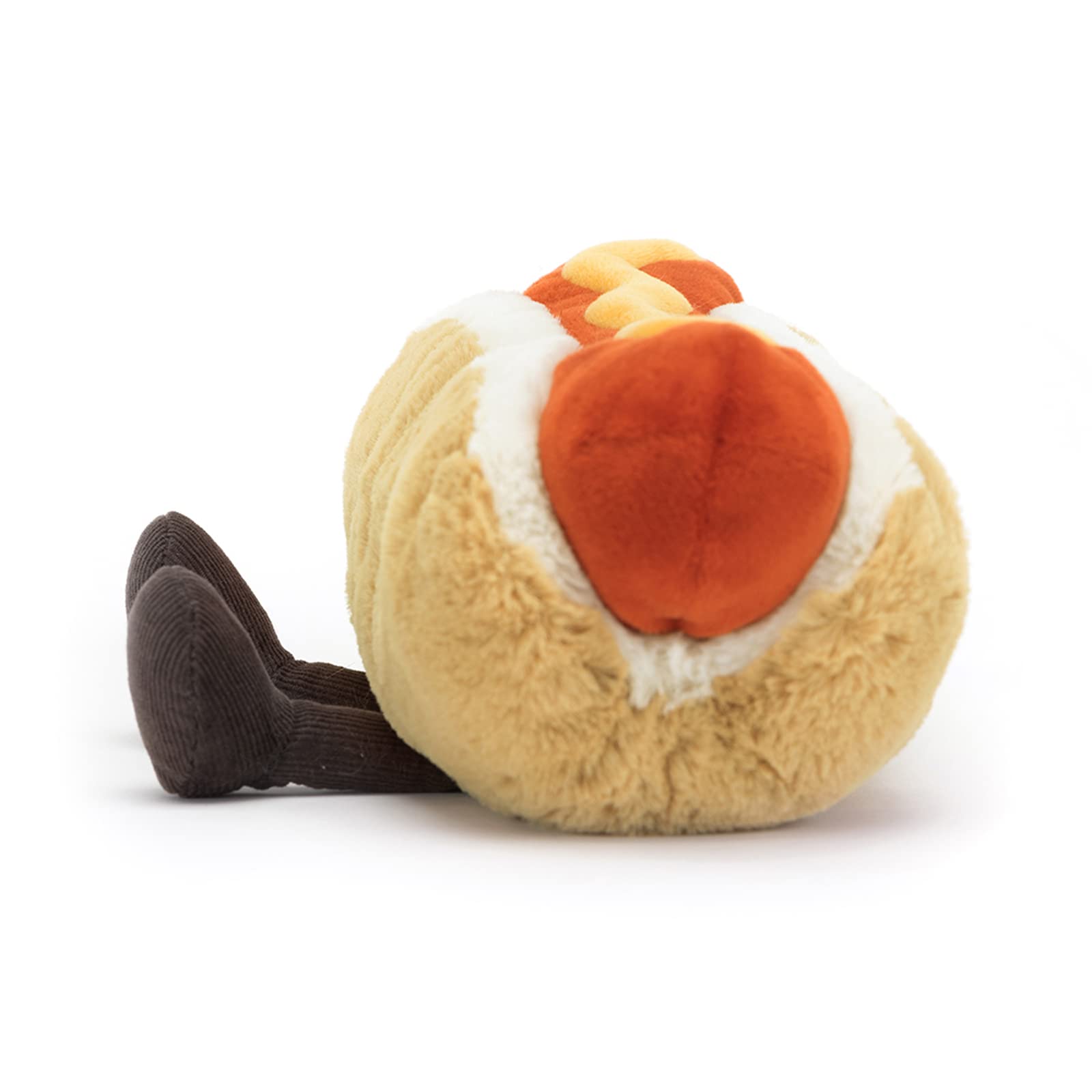 Jellycat Amuseables Hot Dog frankfurter close-up bright color for imaginative play